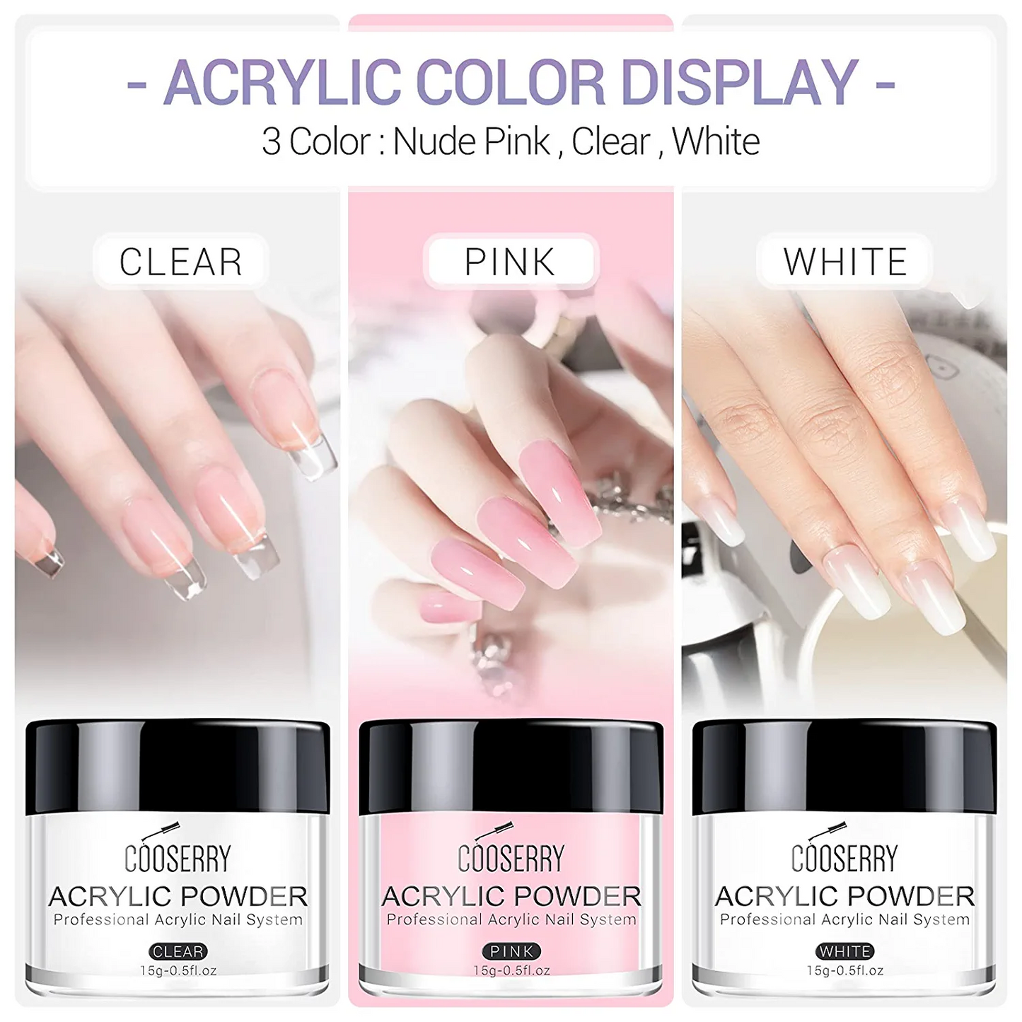 Base Acrylic Kit#5 Acrylic Powder and Monomer Liquid Set with Drill