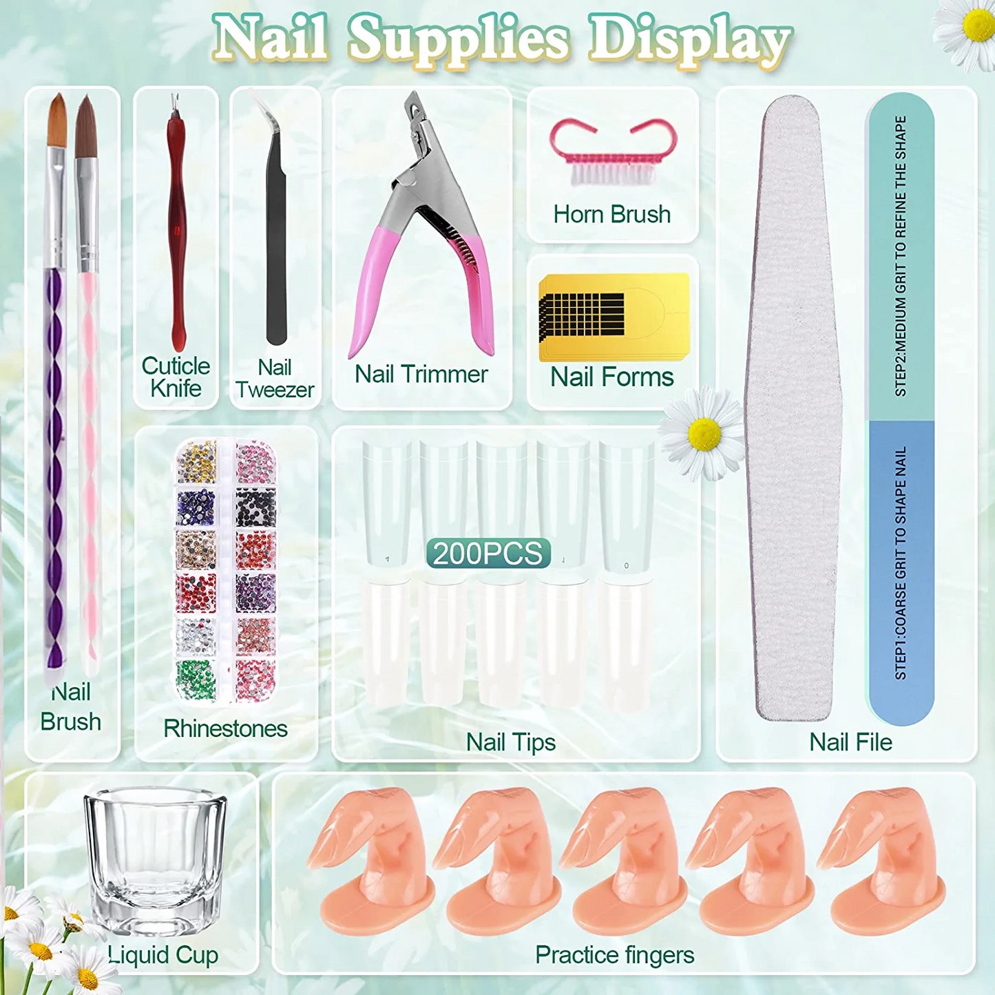 Starter Acrylic Kit  #6 - 48 Colors Glitter Acrylic Powder Nail Kit