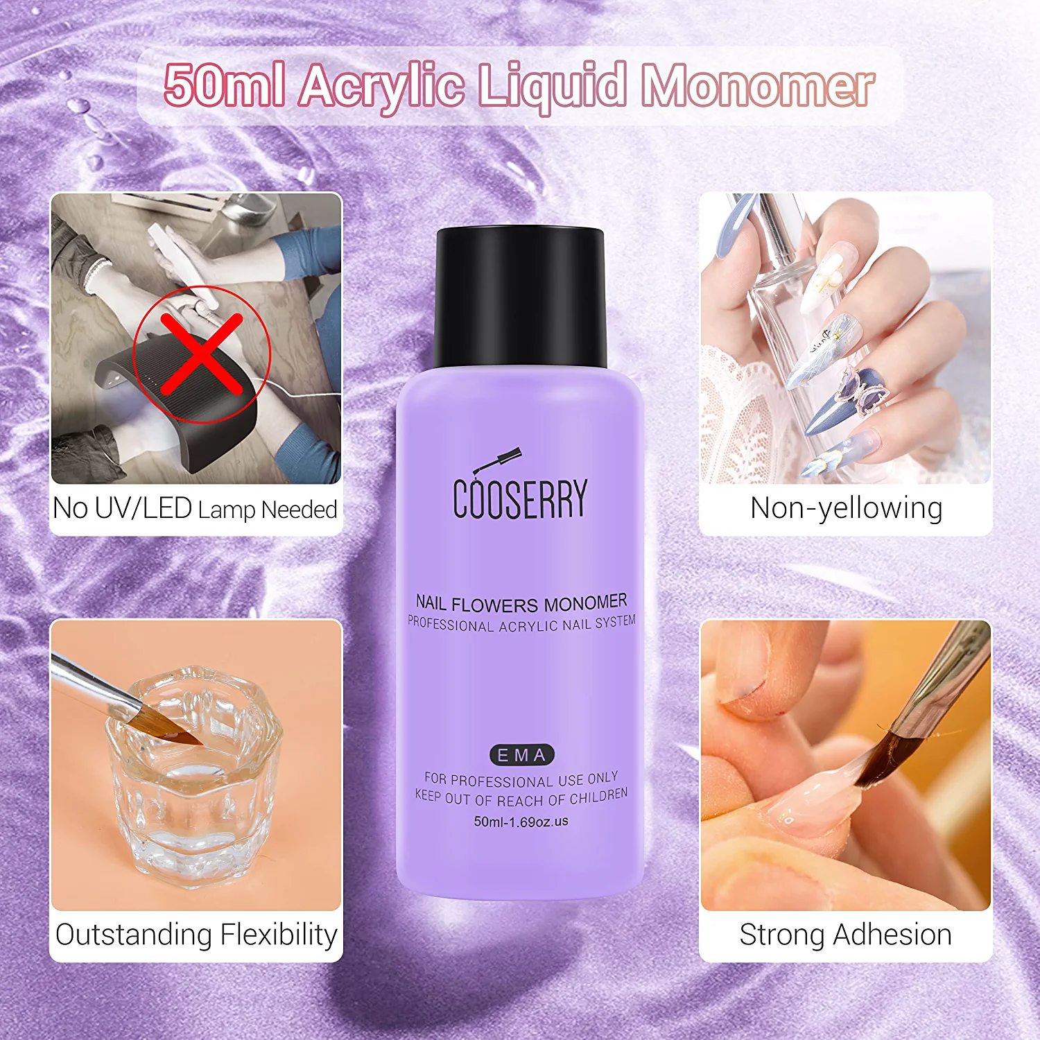 Acrylic Nail Kit - 3 Colors Acrylic Powders and Liquid Monomer Acrylic Set  Nail Kit for Beginners with Everything All-in-One Acrylic Nail Supplies
