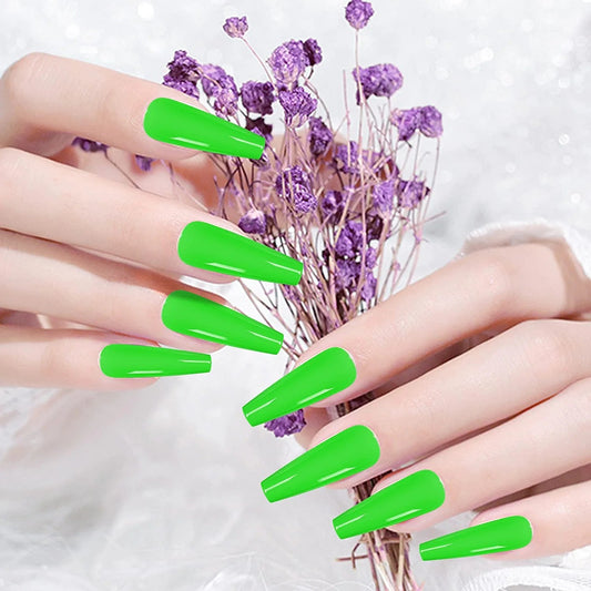 24pcs Green Coffin Press on Nails - Cooserry