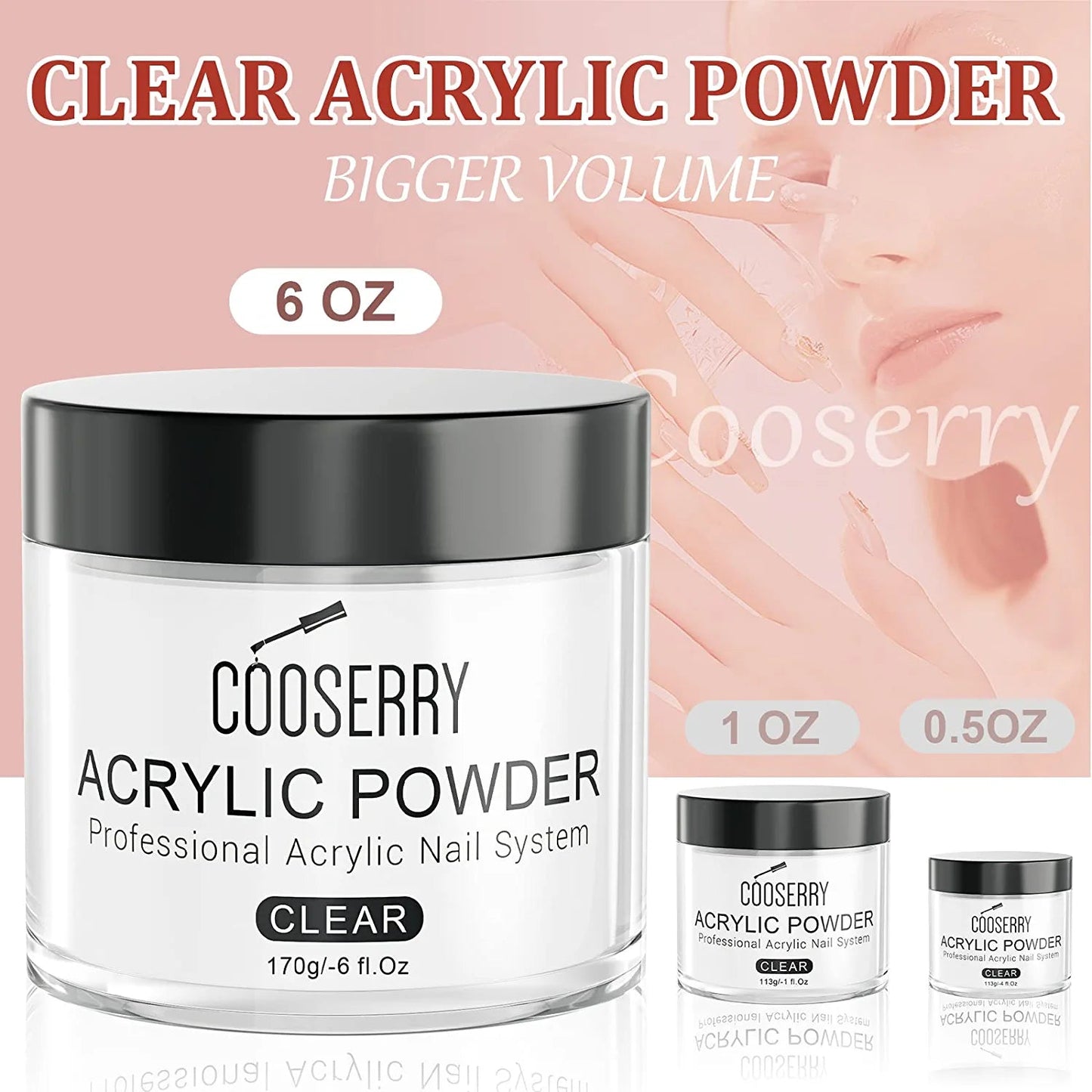6Oz Clear Acrylic powder - Cooserry